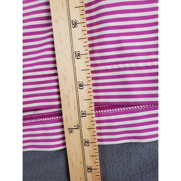 FootJoy  Polo Shirt Mens XL White Purple  Striped Spring Lakes Golf Club Logo - Picture 6 of 8